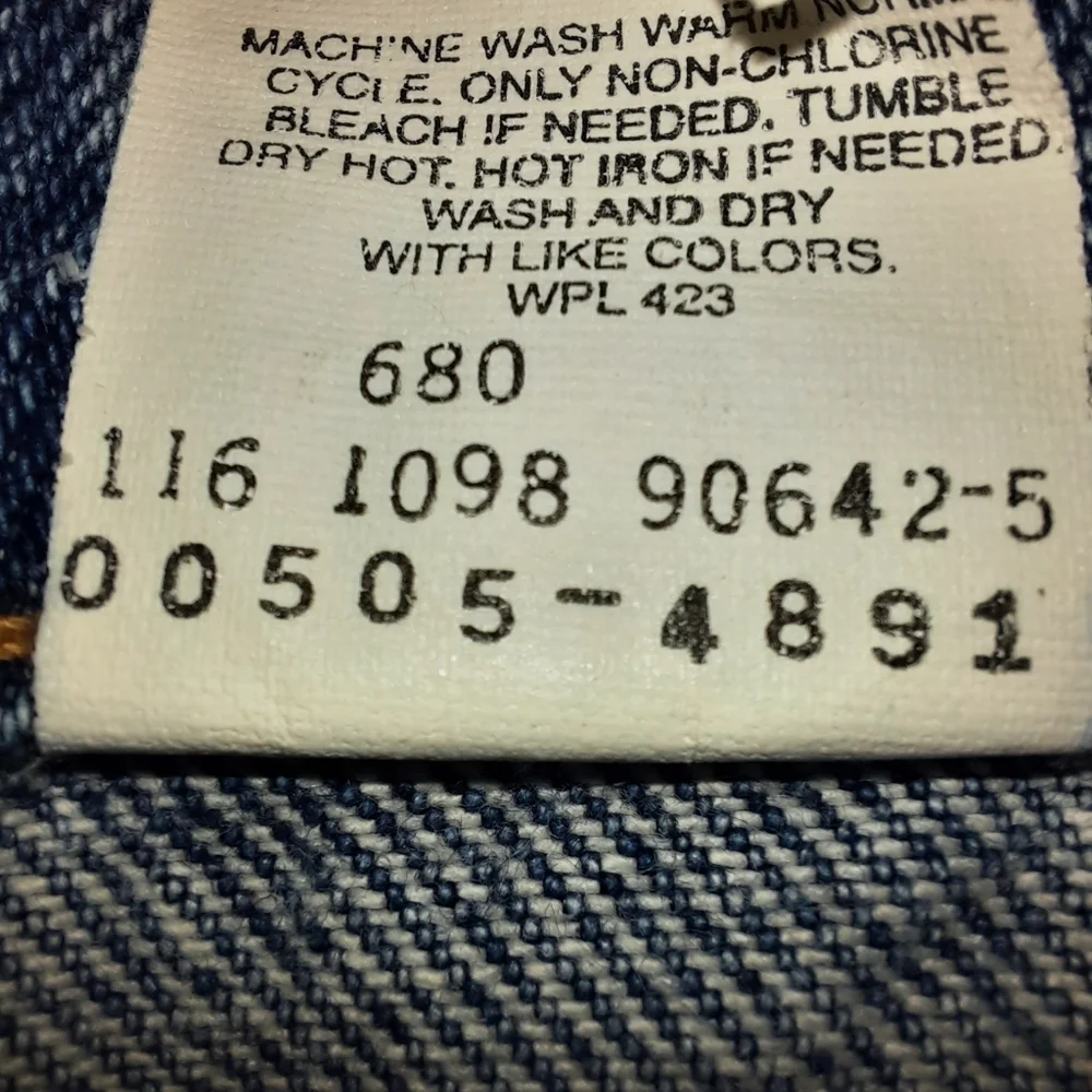 Levi's 505 VTG 90's Regular Fit Straight Leg Blue Jeans SZ 34x32